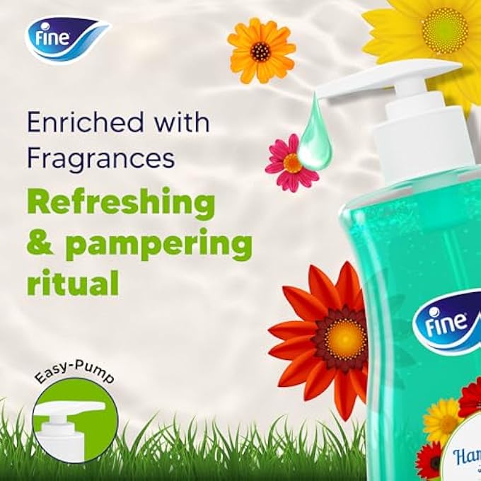 Fine LIQUID HAND WASH, 450ML BOTTLE MORNING BREEZE SCENT - Image 3